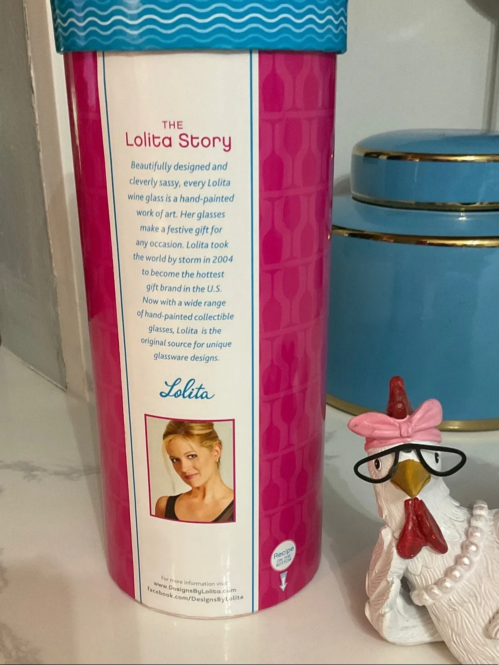 Lolita Pink and Turquoise 'Girlfriends Forever' Decorative Wine Glass